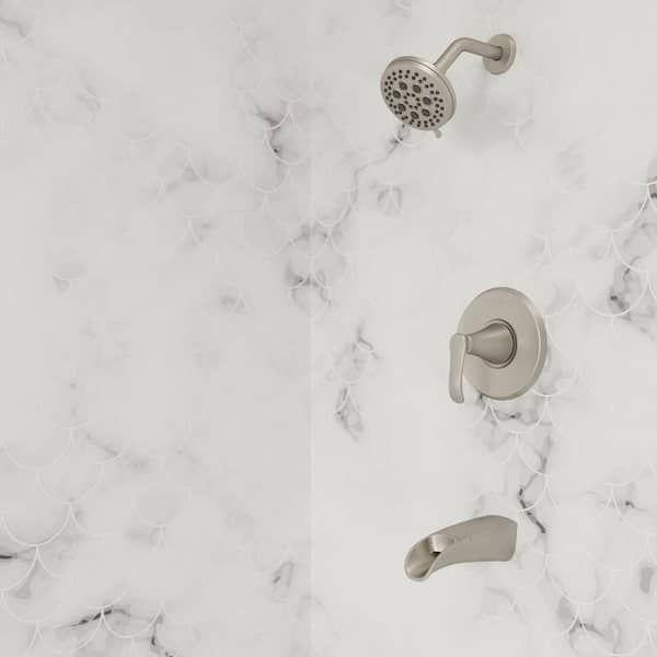Jaida Single-Handle 4-Spray Tub and Shower Faucet w/ Restore Technology in Spot Defense Brushed Nickel (Valve Included) Jaida Single-Handle 4-Spray Tub and Shower Faucet w/ Restore Technology in Spot Defense Brushed Nickel (Valve Included)