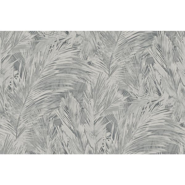 Seabrook Designs Smoke Mari Botanical Vinyl Unpasted Wallpaper Roll (60.75 sq. ft.)