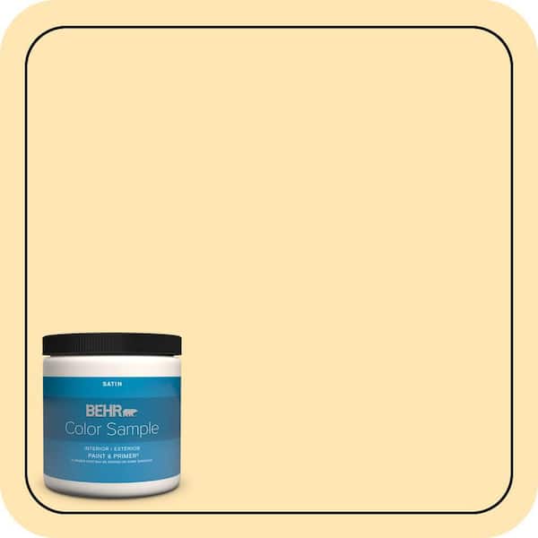 BEHR PREMIUM PLUS 8 oz. #P260-3 Vanilla Ice Cream Satin Enamel Interior/Exterior Paint & Primer Color Sample