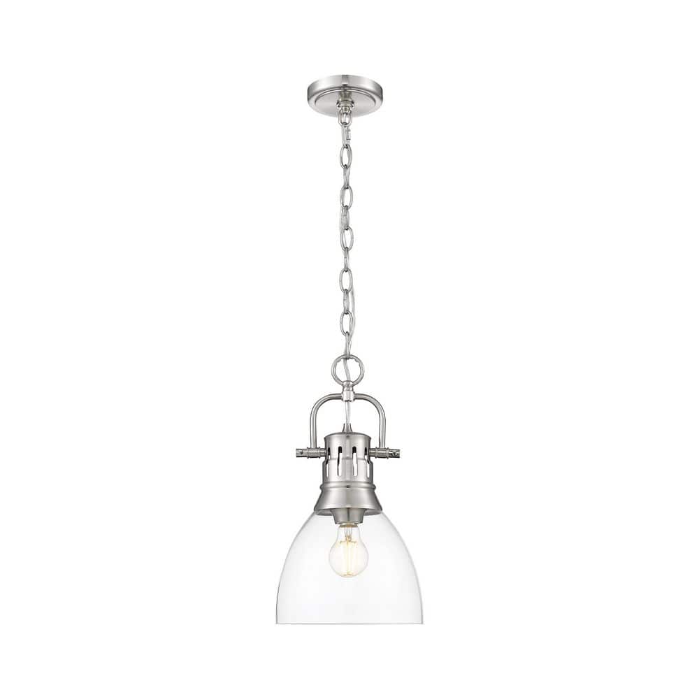 Duncan 100-Watt 1 Light Pewter Shaded Pendant Light with Clear Glass Shade, No Bulbs Included price history on PriceWatchPro
