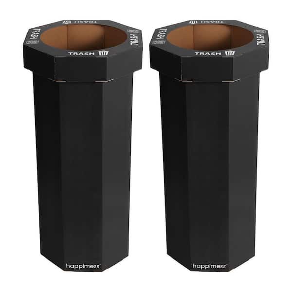 Fleur 25-gal. Charcoal Black Corrugated Cardboard Disposable Trash Can (Set of 2)