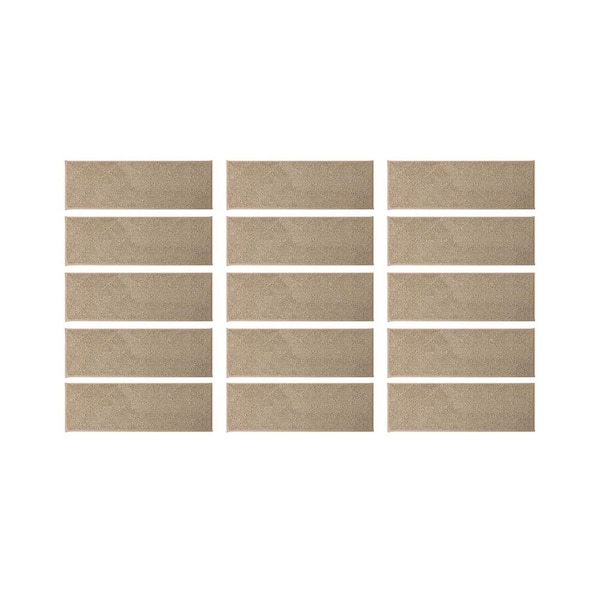 Beige 9 in. x 28 in. Polyester Stair Tread Cover (Set of 15)