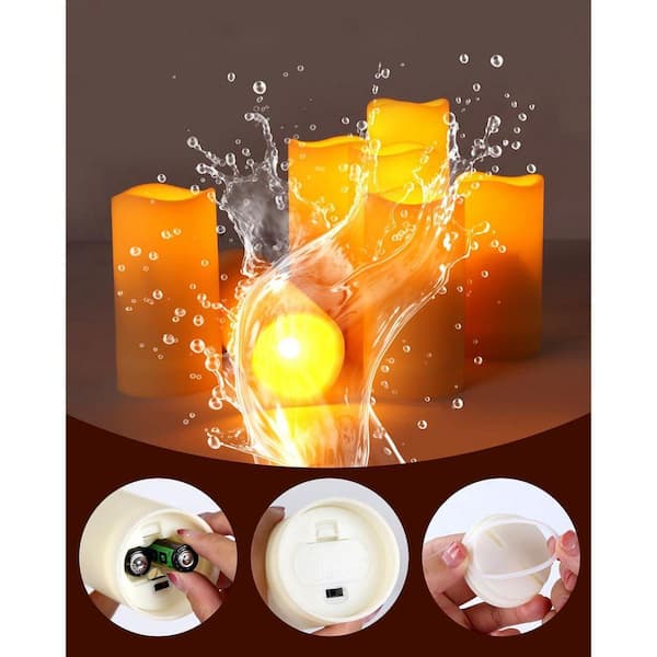 Ivory Battery Powered Unscented Resin Flameless LED Candles 12