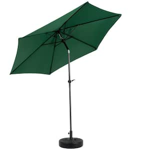 9 ft. Metal Tiltable Market Patio Umbrella in Dark Green (Base Not Included)