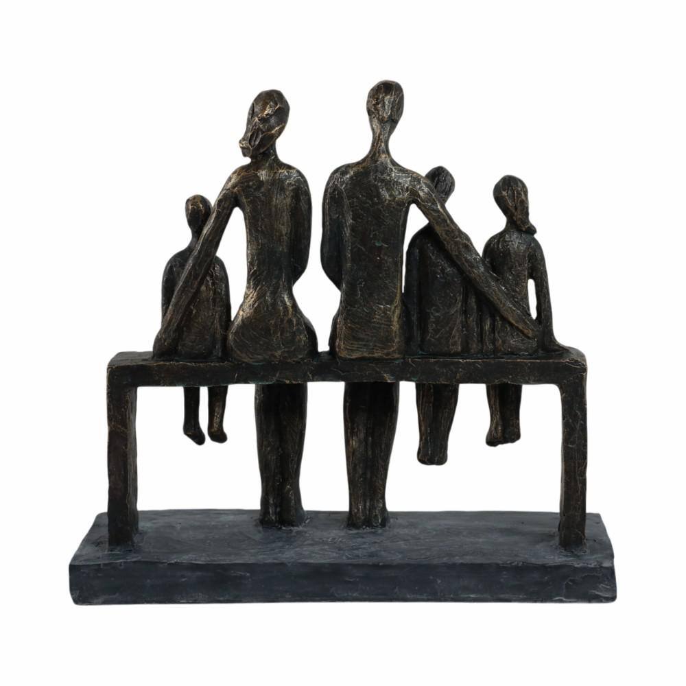 Bronze Resin Family Sculpture 10" Wall Mounted