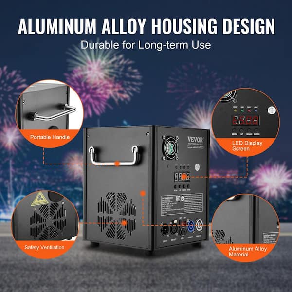 VEVOR Cold Spark Firework Machine x2 500 W 6.6-13 ft. Stage DJ Wedding Event Party