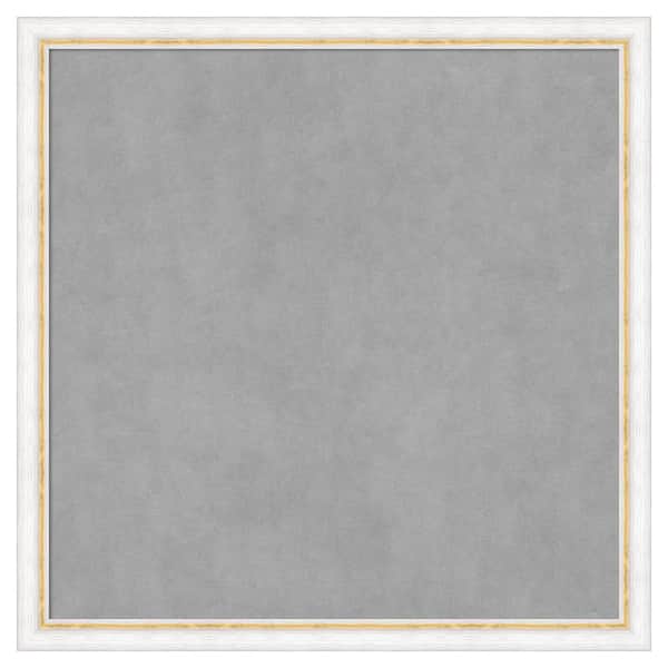 Amanti Art Morgan White Gold 26 in. x 26 in Framed Magnetic Board