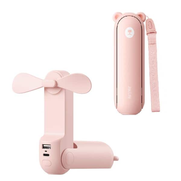 5 in. Personal Fan in Pink with 2000mAh Battery