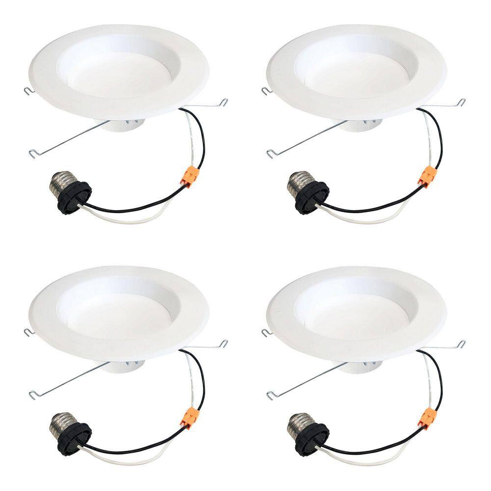 5/6 in. Adjustable 4000K Integrated LED White Retrofit, 120-Watt Equivalent Dimmable LED Recessed Lighting Kit (4-Pack) price history on PriceWatchPro