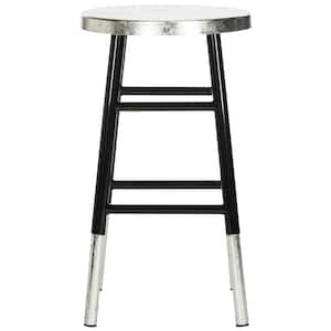 Kenzie 24 in. Black and Silver Counter Stool