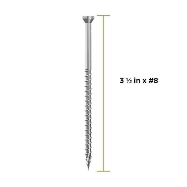 3-1/2 in. #8 316 Stainless Steel Premium Star Drive Trim Screws (100-Count)