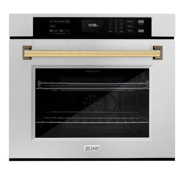 Autograph Edition 30 in. Electric Wall Oven with Convection in Fingerprint Resistant Stainless Steel and Polished Gold