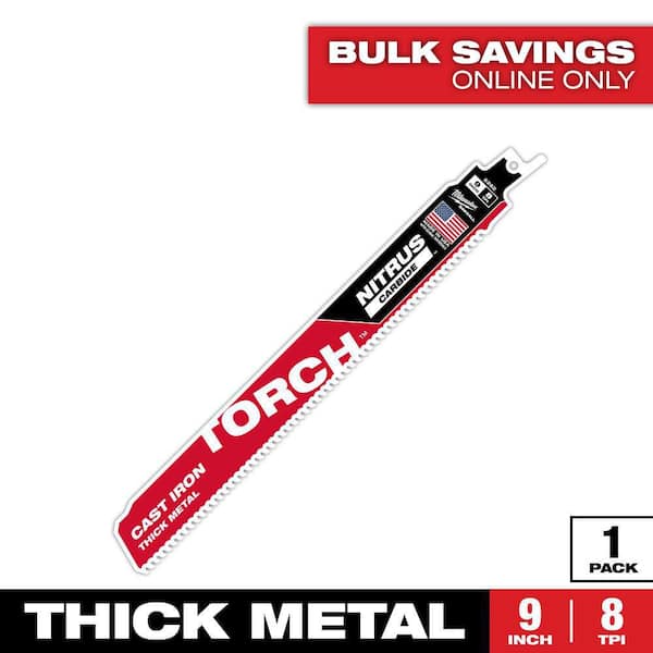 9 in. 8 TPI TORCH Nitrus Carbide Teeth Metal Cutting SAWZALL Reciprocating Saw Blade