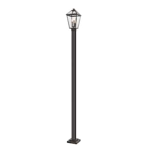 Talbot 113.5 in 3 Light Oil Rubbed Bronze Metal Hardwired Outdoor Weather Resistant Post Light Set with No Bulb Included