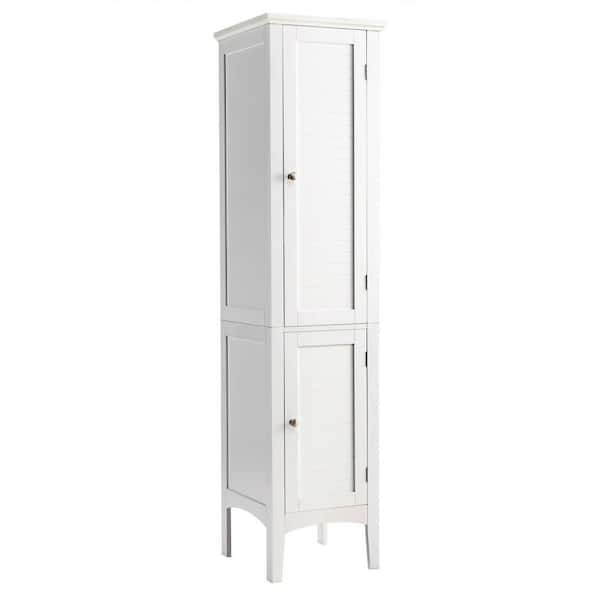 Narrow White Storage Cabinet