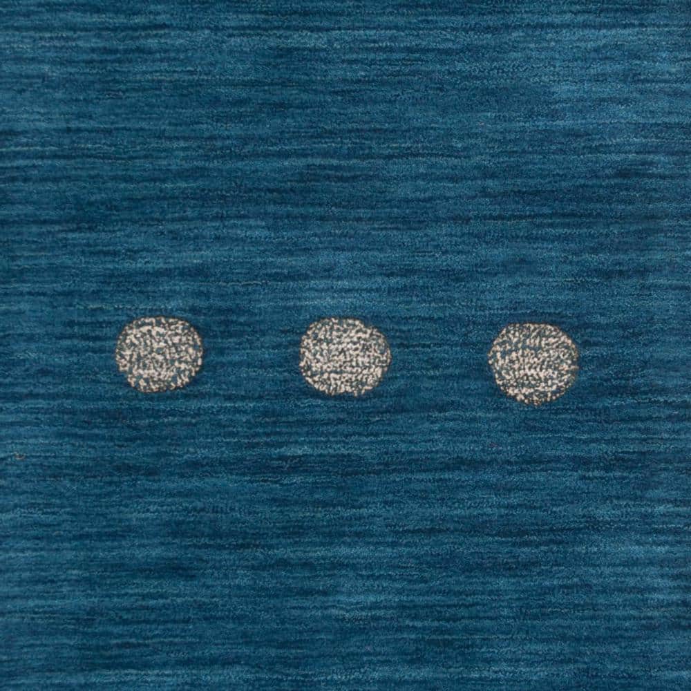 Handmade Tufted Blue Wool 27" Runner Rug