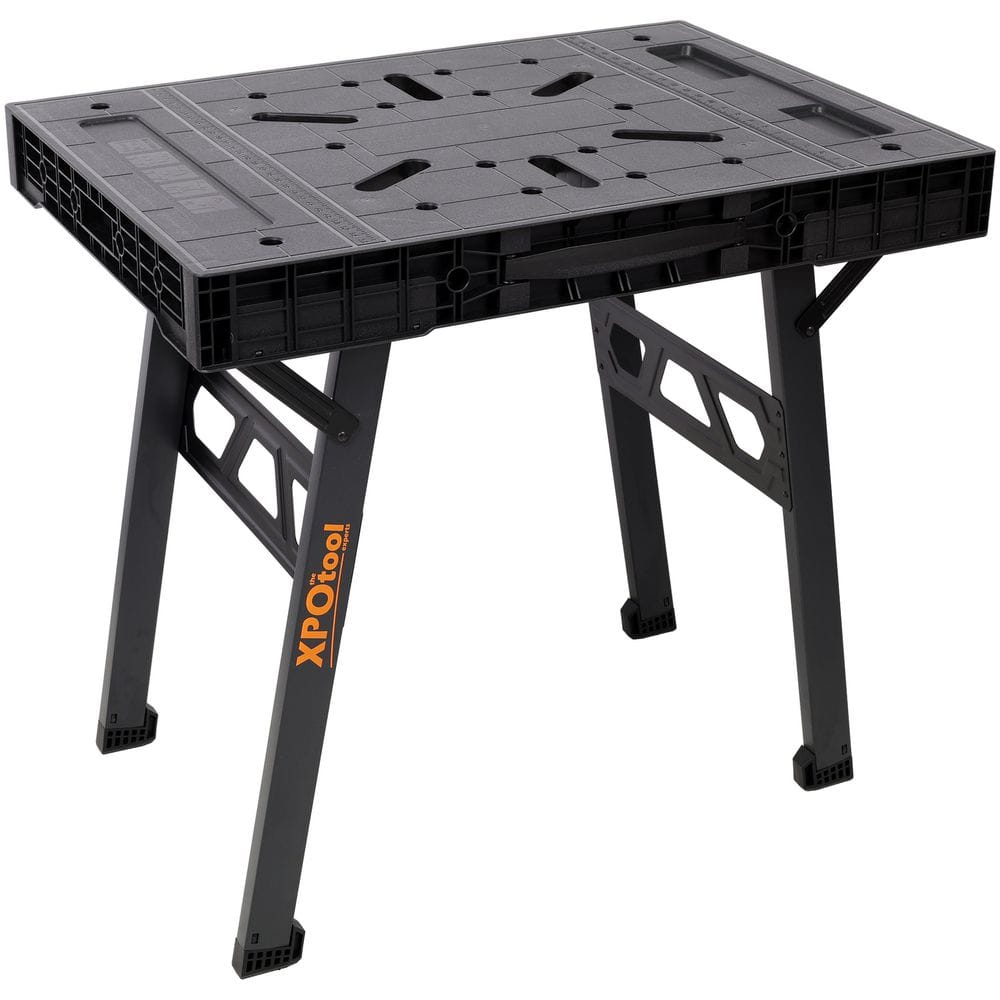 33.5 in. W x 23.7 in. D Portable Foldable WorkBench, Work Table with Solid Plastic Top, 1650LBS Capacity, Black price history on PriceWatchPro