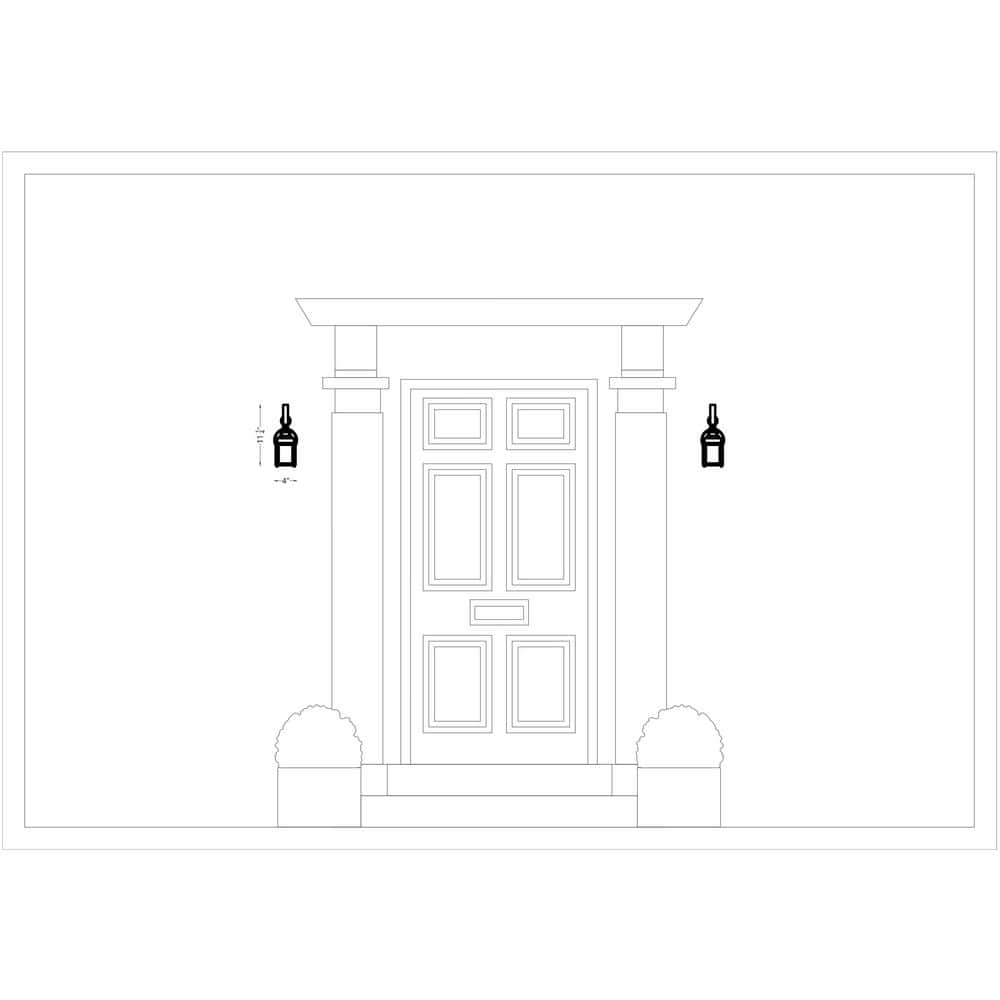 Jamestowne Elegance 11.25" Black Aluminum Outdoor Wall Lantern