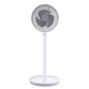 7 in. 3-Speed Circulating Floor Fan with Remote Control, 15 Hours Timer, 70° Oscillating ,White