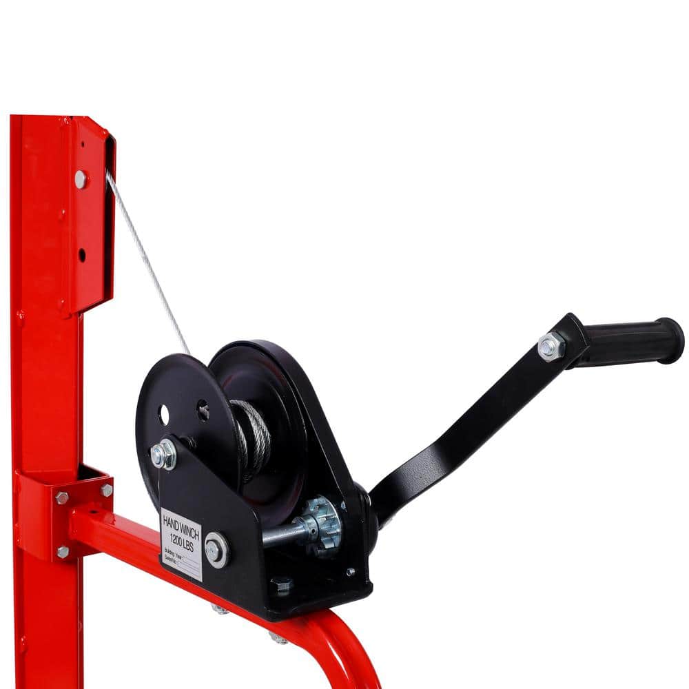 Red Heavy Duty Rolling Caster Drywall Panel Hoist with 150 lb Capacity