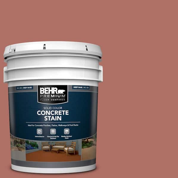 BEHR PREMIUM 5 gal. #PFC-01 New England Brick Solid Color Flat Interior/Exterior Concrete Stain