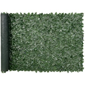 59 in. x 118 in. Green Artificial Wall Screen with Mesh Backing and Reinforced Joints Privacy Ivy Fence Hedge Panel