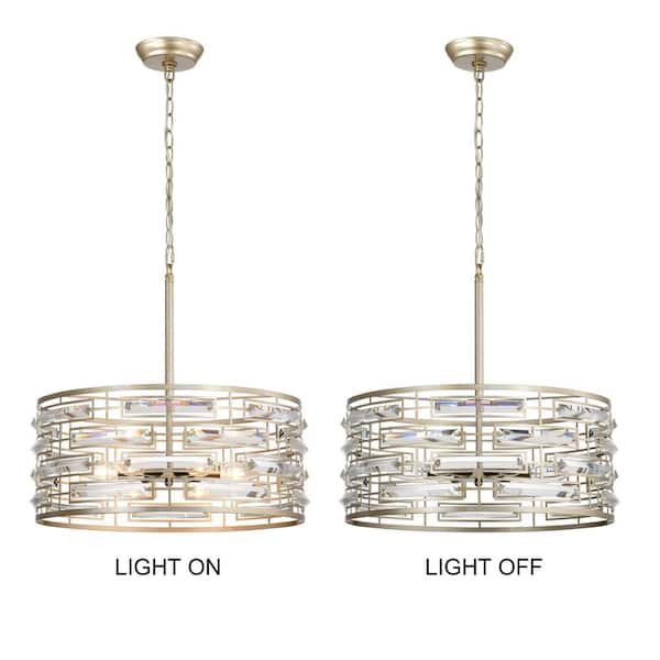 Jojospring Yolanda 6-Light Brushed Champagne Silver Clear
