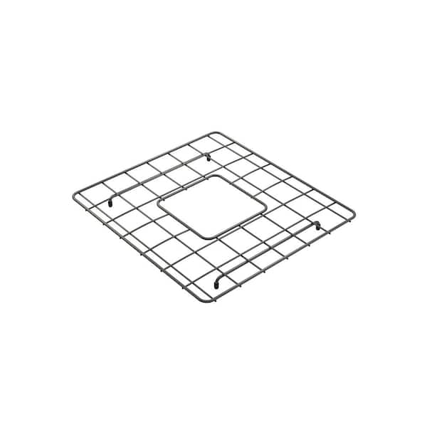 BOCCHI 14.25 in. L x 15.25 in. W Bottom Grid 2.0 in Gun Metal for 33 in. 1139 Double Bowl Sink