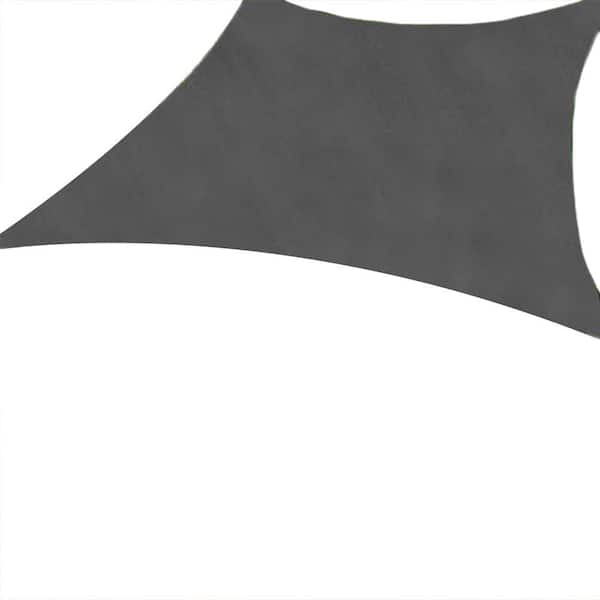 12 ft. x 16 ft. Rectangle Dark Grey Sun Shade Sail with Reinforced Stitched Seams for Patio Backyard Garden