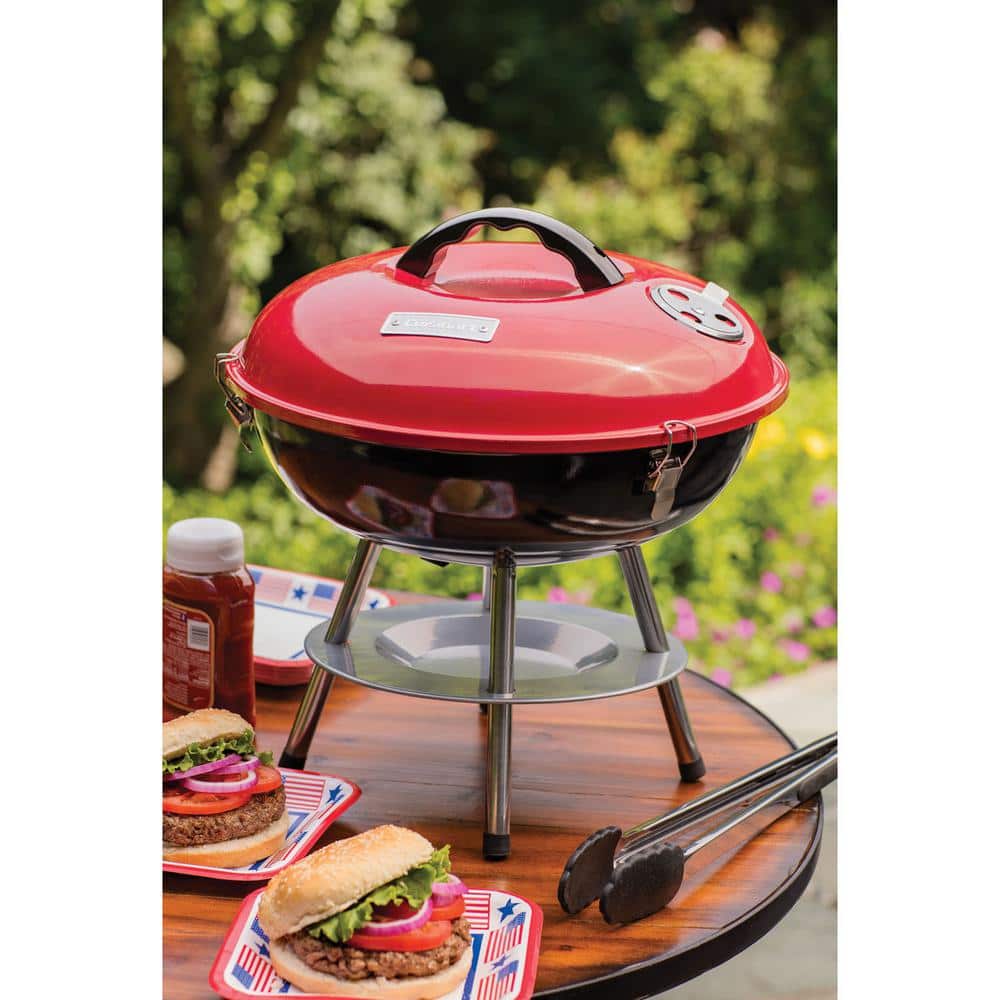 Cuisinart 14" Red and Black Portable Charcoal Grill
