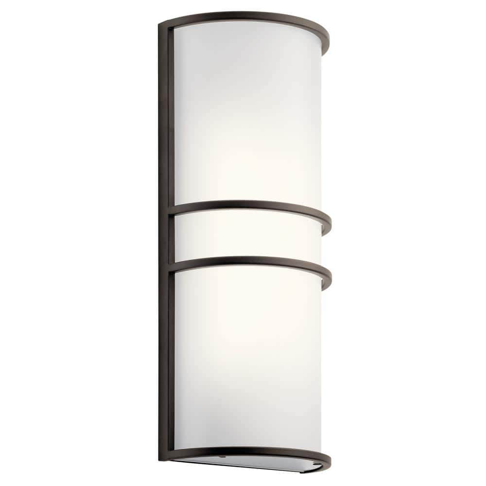 Independence 44-Watt Olde Bronze Integrated LED Bathroom Indoor Wall Sconce Light with Frosted Glass Shade price history on PriceWatchPro