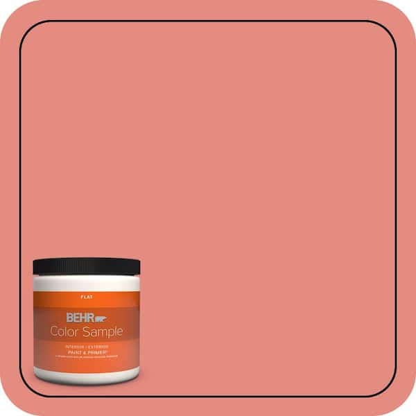 BEHR PREMIUM PLUS 8 oz. #190D-5 Peony Pink Flat Interior/Exterior Paint & Primer Color Sample