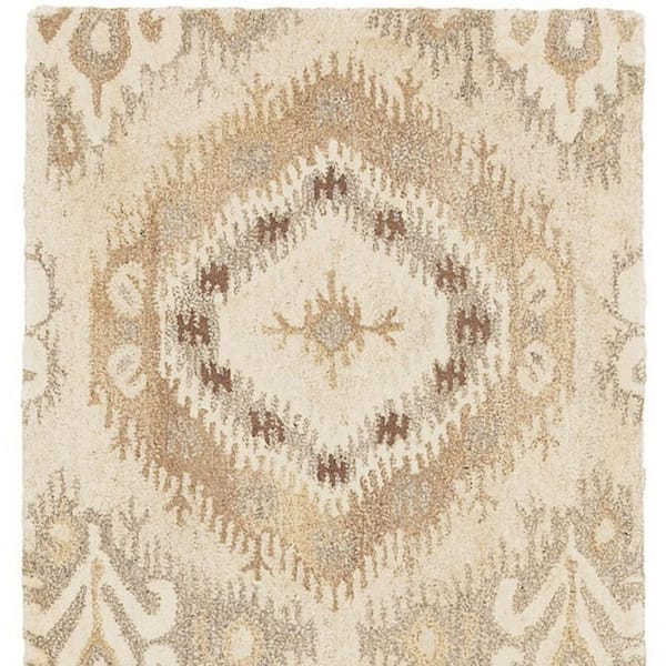 2 X 8 Beige, Ivory Abstract Washable Area Rug Runner Rug