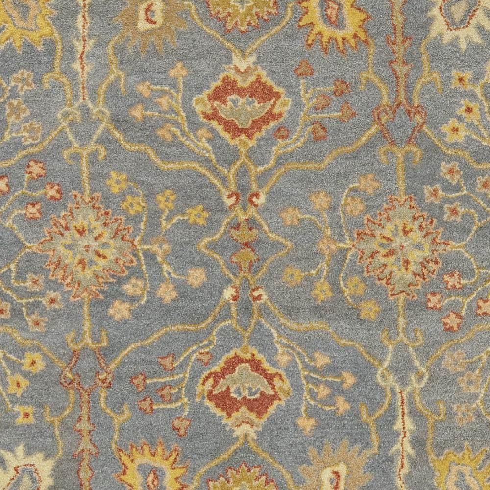 Handmade Blue and Ivory Tufted Wool Area Rug