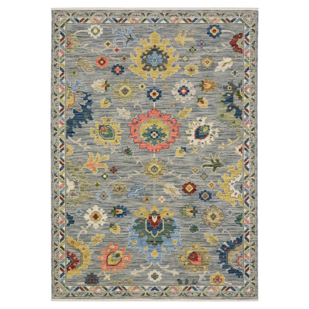 Lavista Gray/Multi-Colored 2 ft. x 6 ft. Traditional Oriental Floral Wool/Nylon Blend Indoor Runner Area Rug price history on PriceWatchPro