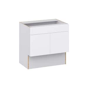 Fairhope Bright White Slab Assembled Accessible ADA Vanity Base with False Front Cabinet (30 in. W x 30 in. H x 21 in.D)
