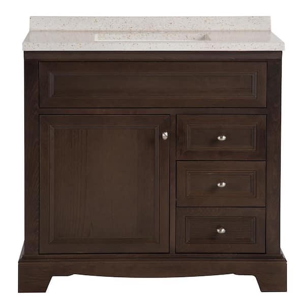 Home Decorators Collection Windsor Park 37 in. W x 19 in. D Bathroom Vanity in Dusk with Solid Surface Vanity Top in Corsica with White Sink