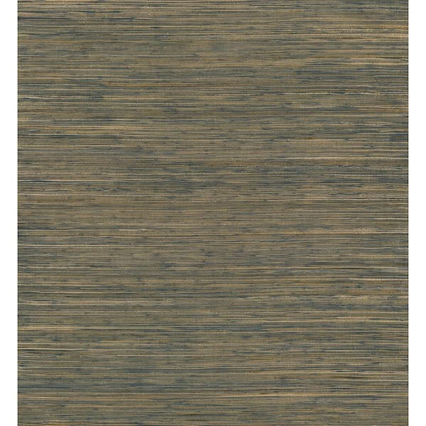 A-Street Prints Shuang Teal Handmade Grasscloth Non-Pasted Grass Cloth Wallpaper