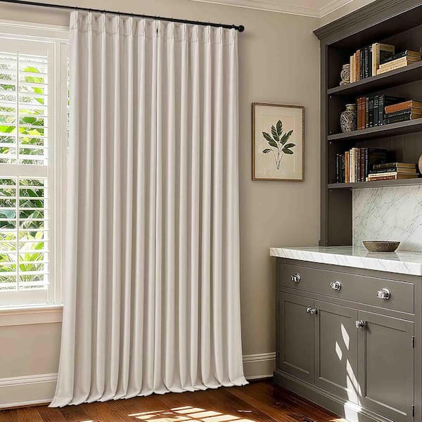 ZESTLIBI Natural Linen Pinch Pleated 70 in. W x 108 in. L Back Tab