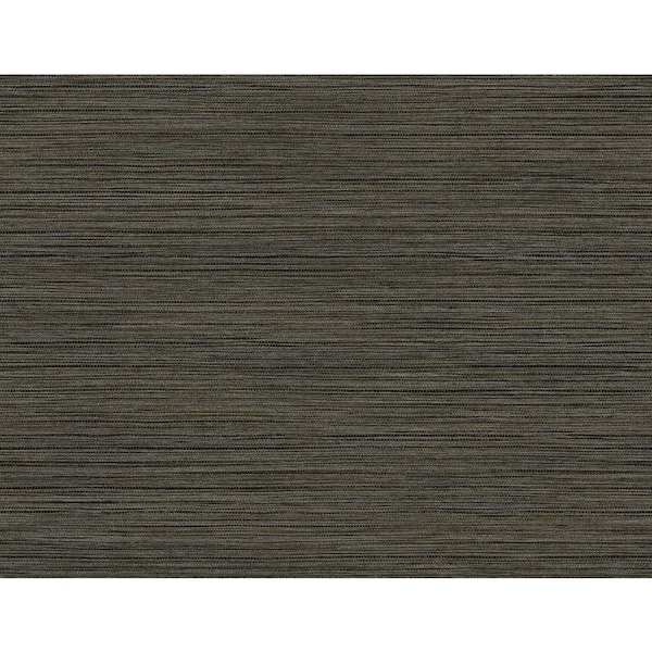 Seabrook Designs 60.75 sq. ft. Espresso Newton Sisal Embossed Vinyl Unpasted Wallpaper Roll