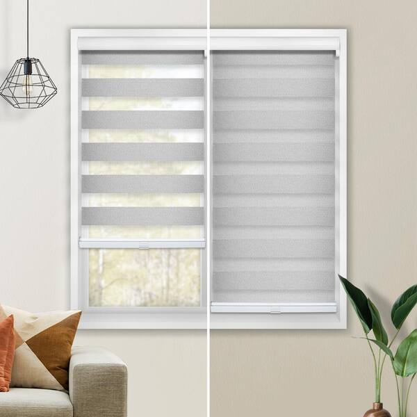 CHICOLOGY Dual Layer & Privacy Free-Stop Cordless Zebra Roller Shades 