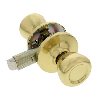 Polished Brass Non-Locking Hall and Closet Lockset for RV and Mobile Homes