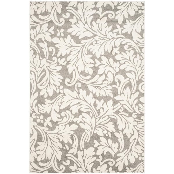SAFAVIEH Amherst Dark Gray/Beige 6 ft. x 9 ft. Floral Geometric Area Rug