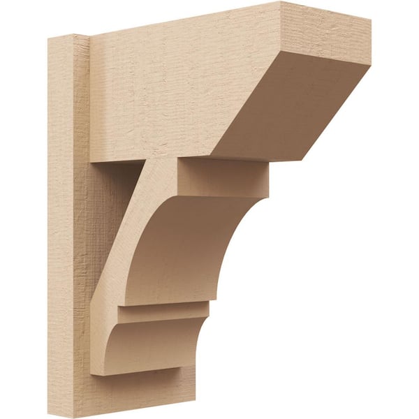 Ekena Millwork 8 in. x 18 in. x 14 in. Balboa Slat Rough Cedar Woodgrain Timberthane Polyurethane Outlooker, Primed Tan