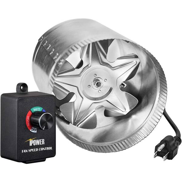 iPower 240 CFM Booster Fan Inline Duct Vent Blower with Variable Speed Controller Adjuster