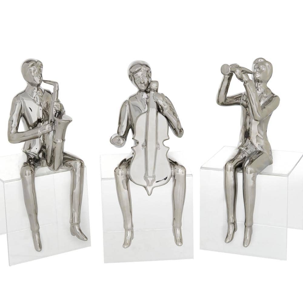 StyleCraft Home Collection DFA51196DS Dann Foley - Imitation Sculpture with Seated Musician-28 Inches Tall and 29.5 Inches Wide