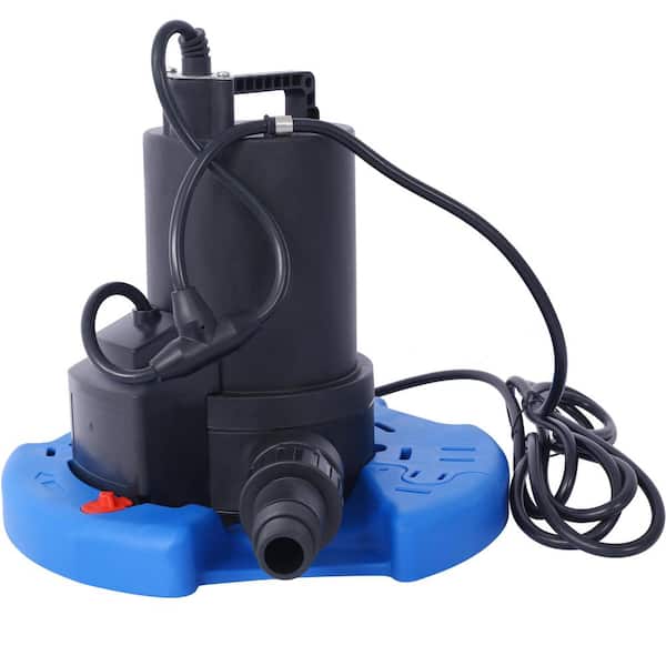1/4 HP 1850 GPH Automatic Swimming Pool Cover Pump, 120-Volt Submersible w/3/4 Check Valve Adapter for Pool, Hot Tubs