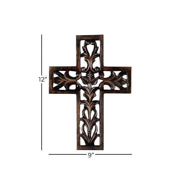 15 in. x 12 in. White Wash Reclaimed Old Wooden Wall Cross