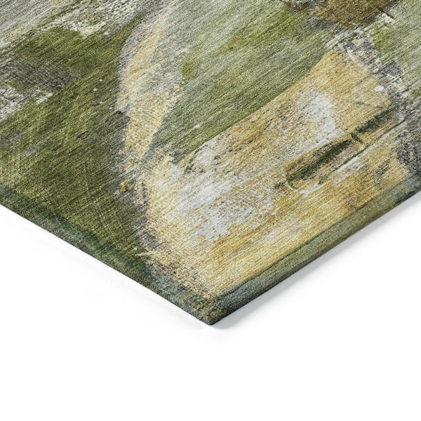 Chantille Machine Washable Indoor/Outdoor Abstract ACN2039 Olive 2 ft. 6 in. x 3 ft. 10 in. Area Rug