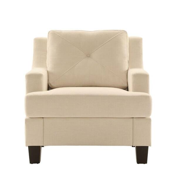 HomeSullivan Emerson White Linen Arm Chair